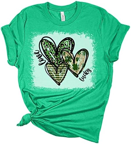 Lucky Love Hearts St PATRICKS Dnevna majica Bella Irske grafičke tiskane majice za žene
