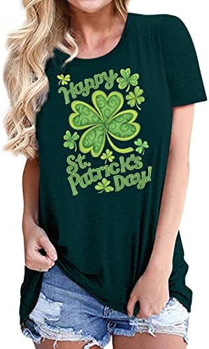 Dnevna majica St.Patrick za žene SHAMROCK košulje O vrat kratkih rukava bluza djetelina Ispiši labave mashe