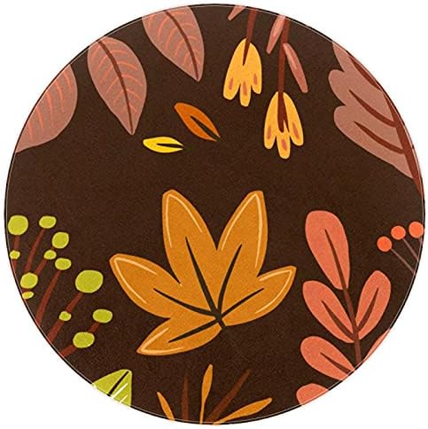Llnsupply okrugla prostirka za igru za djecu tamno smeđi jesenji listovi Pattern_Artboard 10 podloga za