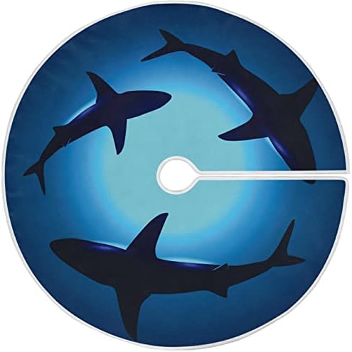 Oarencol Shark božićno suknje od 36 inča Plavo more morsko životinjske životinje Xmas Holiday party Tree