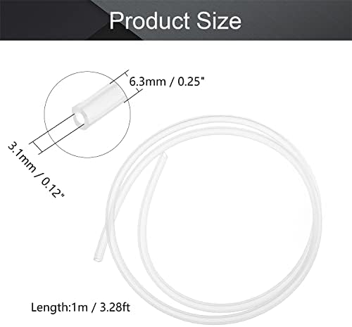 Othro 1pcs 3.28ft 3.1mm ID silikonske cijevi Visina Višine Fleksibilna cijev Fleksibilna silikonska gumena