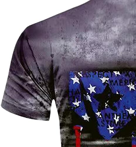 WENKOMG1 Dan nezavisnosti muškaraca vrhunski sportovi američka zastava Tee kratki rukav Print majica zvijezde
