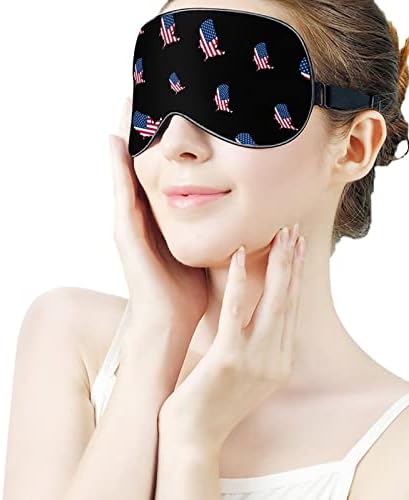 Amerika Flag Mapa Maska za spavanje Mekana maska ​​za oči Prekrijte efektivno sjenilo za sjenčanje sa elastičnim