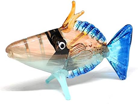Zoocraft Glass Fish Figurica Primorski stil Dekor minijaturni ručni ručno ručno rukotvorine skulpture