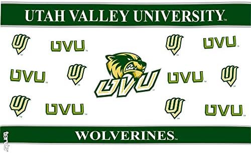 Tervis Utah Valley Wolverines Logo Tumbler sa omotačem i lovcem zelenim poklopcem 16oz, bistro