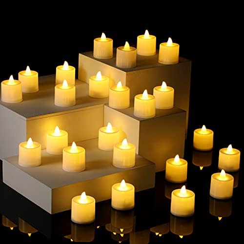 Honoson 24 komada Valentinovo flameless Candles LED čaj svjetla svijeće treperenje baterije votive svijeće