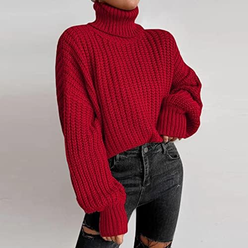 Dukseri za žene Zimska ženska modna prevelika pletena turtleneck najlonski pamuk plus veličine Ženski džemper