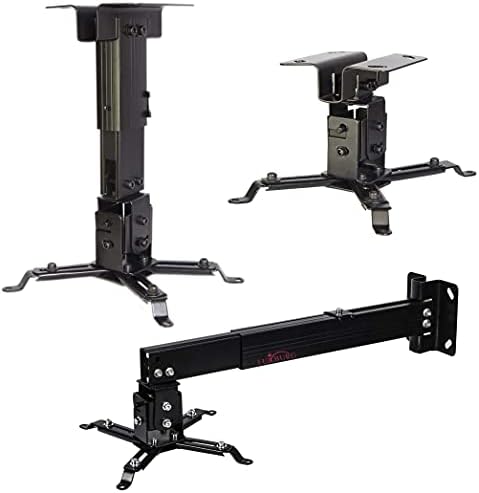 Luxburg univerzalni zidni / stropni projektor nosač nosača 70-120 cm zadržava 15kg 30 stepeni crno