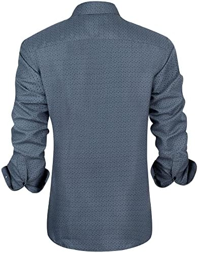 J.VER muške košulje od tiskanih haljina dugih rukava Regularna fit ležerna majica