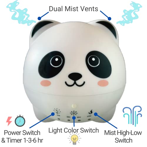 Simpl Slatka Panda esencijalna difuzor-300ml Dječja ultrazvučna aroma difuzor ovlaživača, 7 boja promjena
