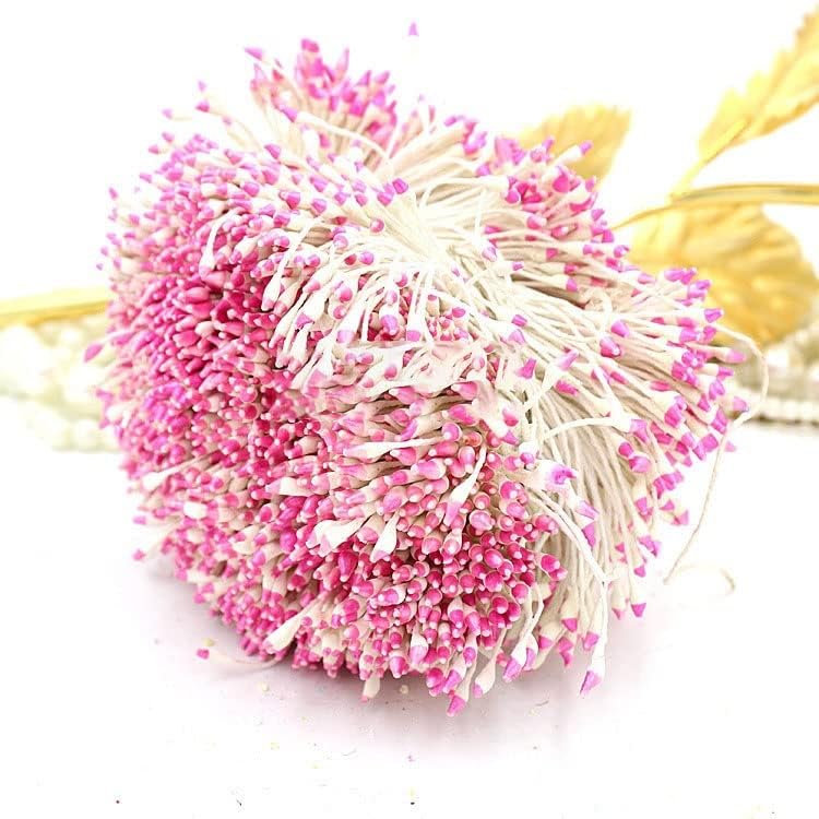Hzlxf1 800pcs / lot 1 mm svijetlo ružičaste i bijele boje Dvokrevetne glave cvijeće Pistil Stamen za ukrašavanje