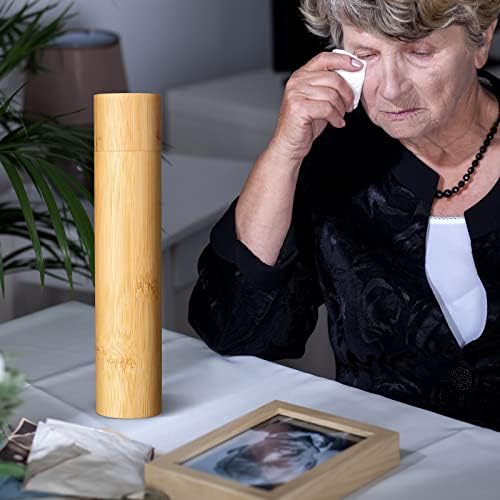 Raspršivanje rasipanja kremacija Mala urna mini bambus širenje pogrebnog urnog cijevi urnu s crnim baršunastim