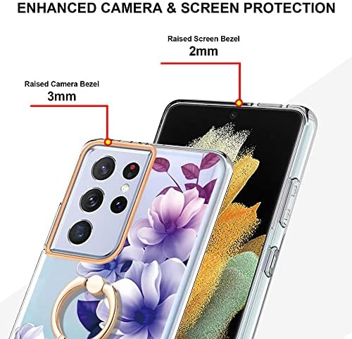 Nincyee IMD PLANIDING TPU futrola za Samsung Galaxy S21 Ultra, Gardenia Peony Rose Begonia Cvjetni šareni