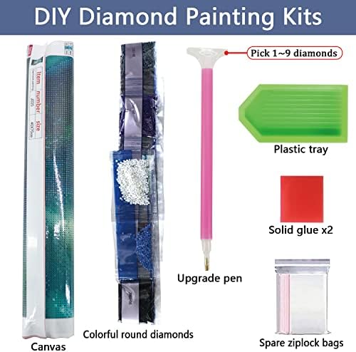 Rousp DIY 5D dijamantski setovi za oslikanje za odrasle 13.7 X19.7 Moon Lake Tree Mountain Starry Sky Diamond