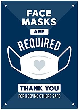 Potrebni znak za lice / 10 x 14 Covid-19 maska ​​za lice za lice za lice / izdržljiv plastični zatvoreni