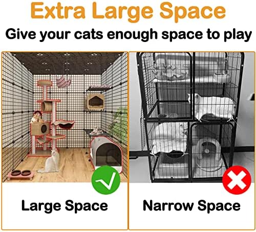 BNOSDM Veliki Cat Cage odvojivi u zatvorenom DIY kućne ljubimce Playpen 4-tier metalna žičana kućišta kućišta