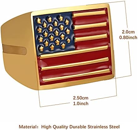 Hzman zlatni/srebrni prsten od nerđajućeg čelika za muškarce Patriotska američka zastava Nacionalni amblem