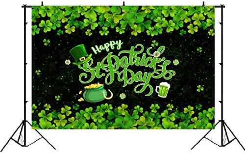 Happy St. Patrick Dan Backdrop Spring Irski zeleni Lucky Shamrock ostavlja Photo pozadina za Saint Patrick