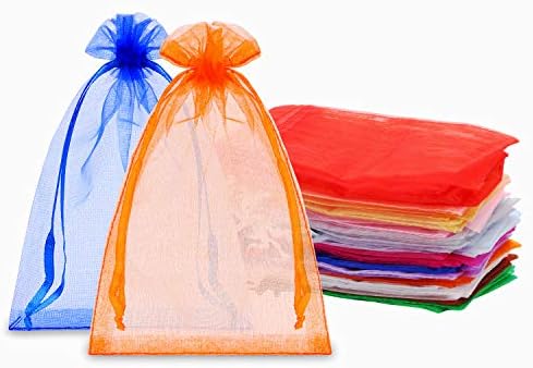 Kiiko 60pcs orgerza torbe 4x6 inča - malene mrežne torbe za crtanje za vjenčanje, nakit, poklone - 12 različitih