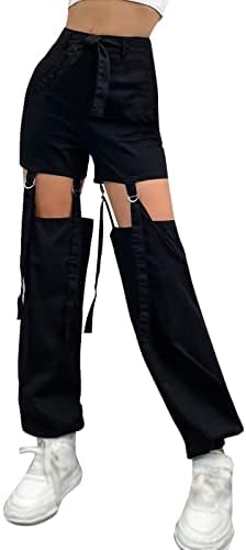 Ljetne ženske pantalone patentne pantalone sa visokim strukom JOGGERS Slim nacrtač padobranca sa džepovima
