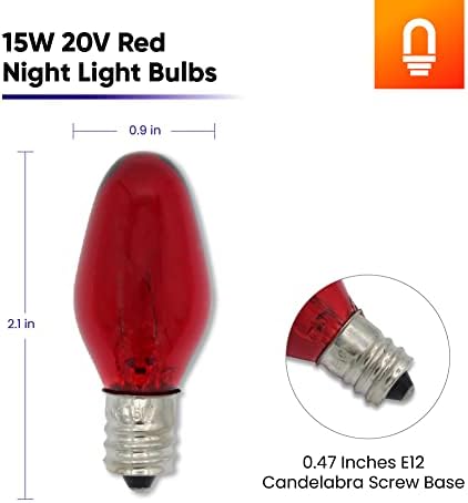120v 15w Crvene noćne sijalice u boji za Scentsy Warmer Nightlight kompanije Lumenivo – 15 Watt sijalice