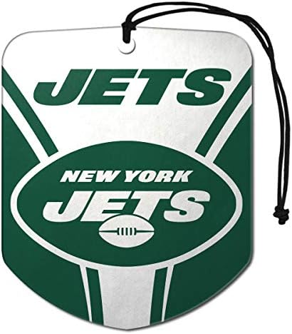 FanMats 61580 NFL New York Jets Viseći osvježivač zraka za automobile, 2 pakovanje, crni led miris, eliminator