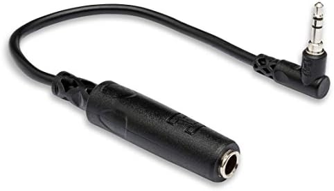 HOSA MHE-100,5 1/4 TRS do desnog kuta 3,5 mm TRS adapter za slušalice, 6 inča