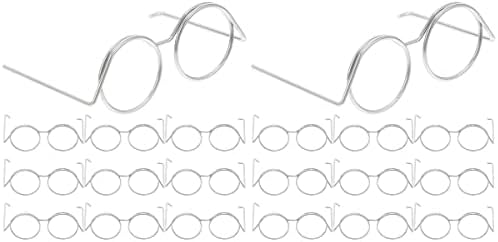 LogoFun 20pcs metalne lutke naoče minijaturne žice obrubljene naočale za pribor za kostim za lutke