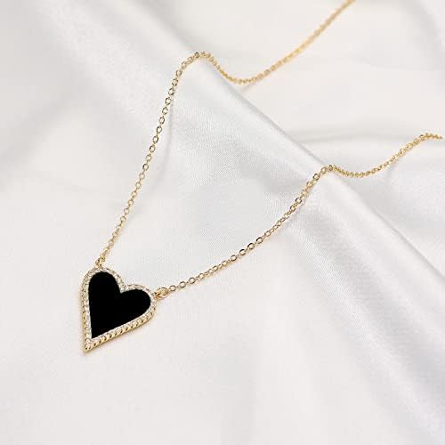 Jingdr srce ogrlica za žene djevojke trendi Preppy nakit pozlaćeni ljubav srce privjesak, srce spajalica
