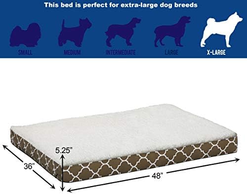 Ortopedski pasi krevet sa preklopnim poklopcem za pse Ft. Teflonski zaštitnik tkanine, psa XL, 36 x 48 inča,