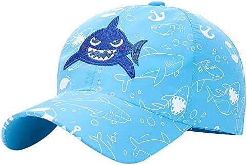 Kangqifen Dečija bejzbol kapa Brzo sušenje morski pas vezeni šešir za sunčanje podesiv