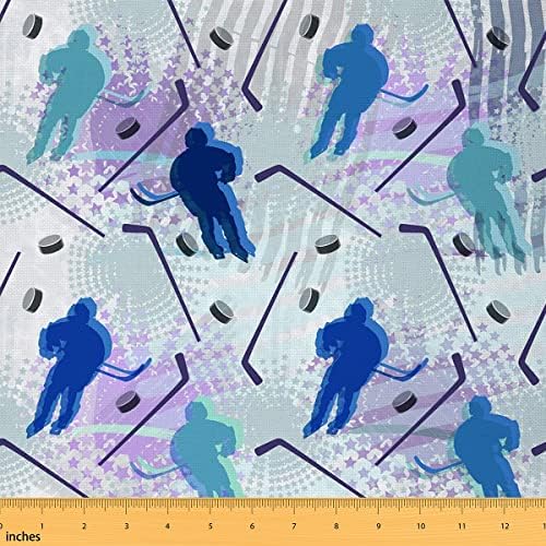 Hokej na ledu Vanjska tkanina pored dvorišta, Grafiti Purple Stars Stripes tkanina pored dvorišta za tinejdžere