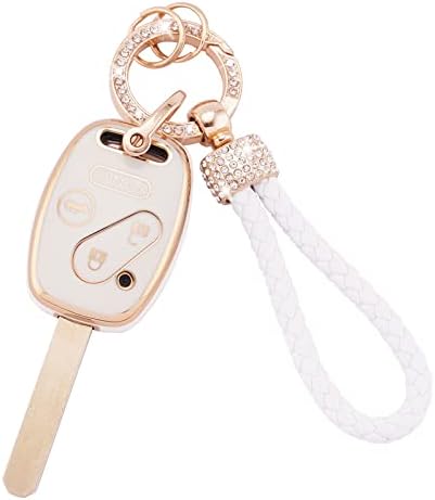 Ekala za Honda Key FOB poklopca sa tasterima, 4 tastera mekani TPU tipke GRASTE GIRLY WHITE Key FOB zaštitnik