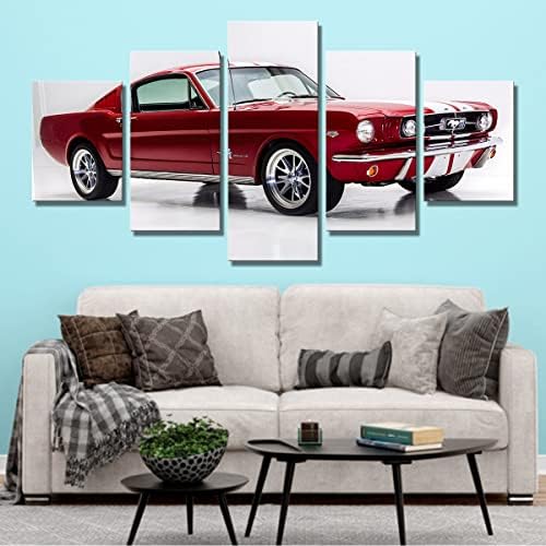 Veliki auto Poster od 5 komada 1965 Ford Mustang Fastback AC Shelby Stripes umjetničke slike dekor automobila