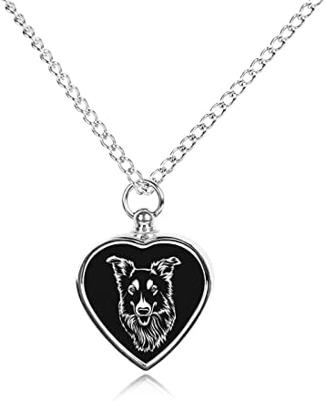 Australijski Ovčar Sheltie pas urna ogrlica za pepeo personalizirana ogrlica Za srce pet kremacija nakit