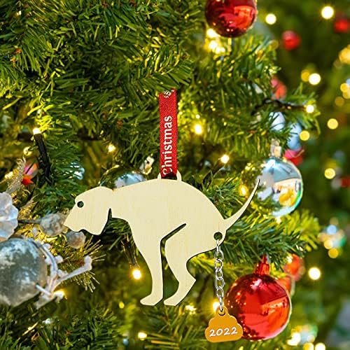 Pas za kućne ljubimce mačka Božić ukrasi Funny pas Pooping ukrasi za Božić drvo drvo Laser gravirani Božić