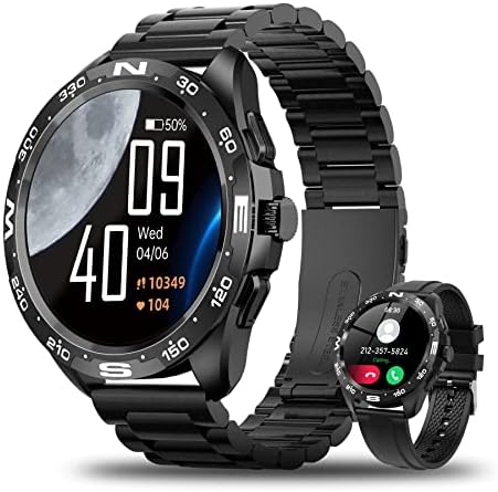 Lefitus pametni satovi za muškarce, Bluetooth pozive / tekst podsjećaju / glasovni zvučnik Fitness Tracker