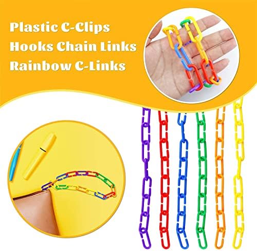 JIALEEY 100 komada plastike C-Clips kuke lanac linkovi Rainbow C-linkovi dječje igračke za učenje mali pet