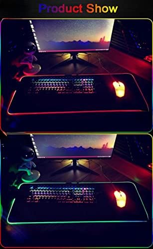 Uvećana i zadebljana šarena svetleća podloga za miš sa laganom tastaturom za disanje podloga za tastaturu za igre 31,5 X 11,8 inča / 800 mm×300 mm×4 mm