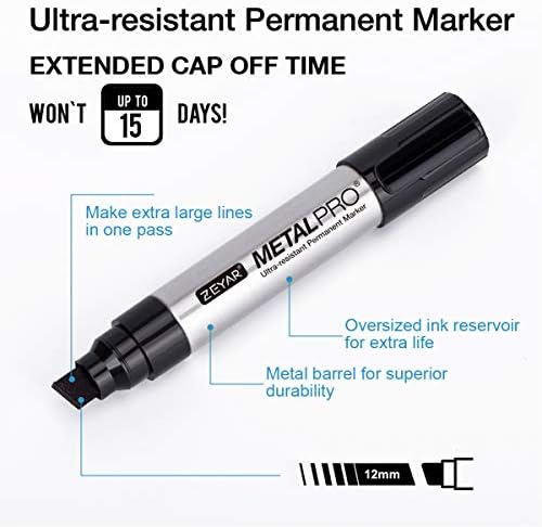 Zeyar Stalni olovci, jumbo veličine, aluminijska cijev, set od 2, premium vodootpornih i razmazanih markera,
