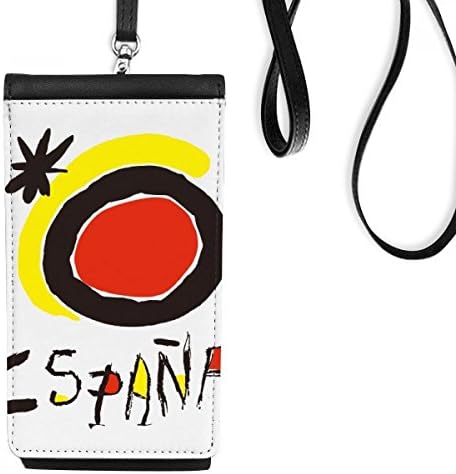 Crveno žuto sunčanje Espanol Telefon novčanik torbica Viseća mobilna torbica Crni džep