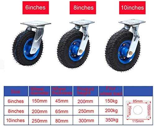 Yjjt zamenski kotači - čelični kotači, gumeni kotači, visoka elastičnost, rotirajuća držača, 5 mm držača