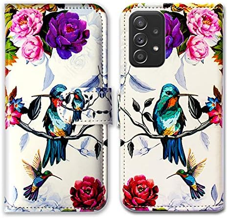Bcov Galaxy A52 5G futrola, Kolibri u cvijeću ptica kožna preklopna futrola za telefon poklopac novčanika