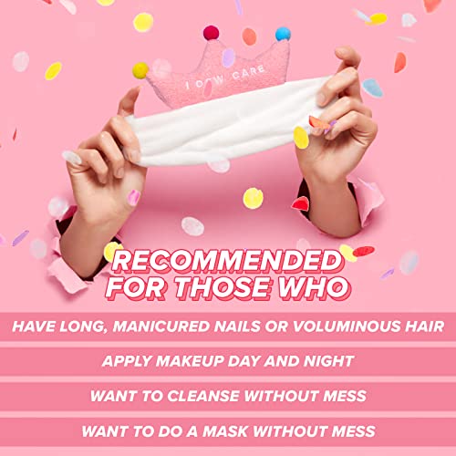 I dew CARE Pink Tiara traka za glavu za umivanje lica, šminke, tuša, kade + Vitamin to Glow Pack posvjetljivanje