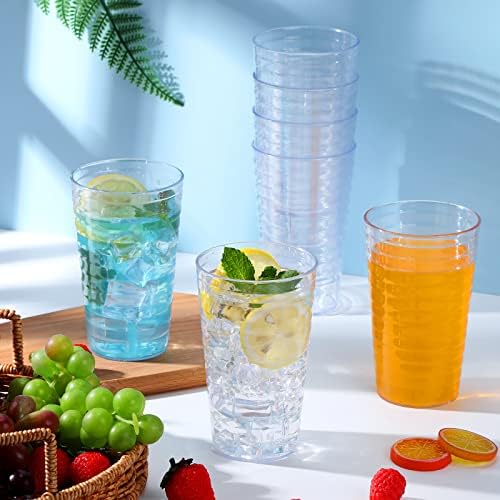 Set od 20 plastičnih čaša za višekratnu upotrebu 15 oz plastičnih čaša za piće Clear Slaganje Unbreakable