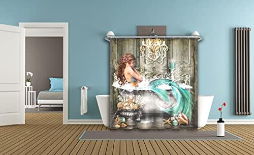 ELC dizajn Grupna fantazija sirena Ispis poliesterska platna za zavjese za tuširanje, kuke, kupatilo Početna