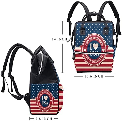 Volim USA američke zastave Stripe zvijezde torbe ruksak za bebe namijenjene torbe za promjenu multi funkcije
