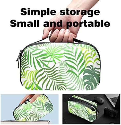 Nošenje torbi Travel torbe USB kabl Organizator džepnog pribora za zatvarač patent zatvarač, zelena tropska