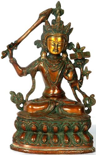 Manjushri: Bodhisattva mudrosti - mesingana skulptura