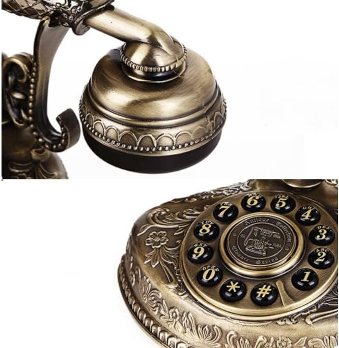 SJYDQ all-metal all-metal antikne telefonska tehnologija retro modni urezni uredski ukrasi fiksni telefon